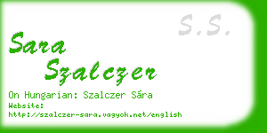 sara szalczer business card